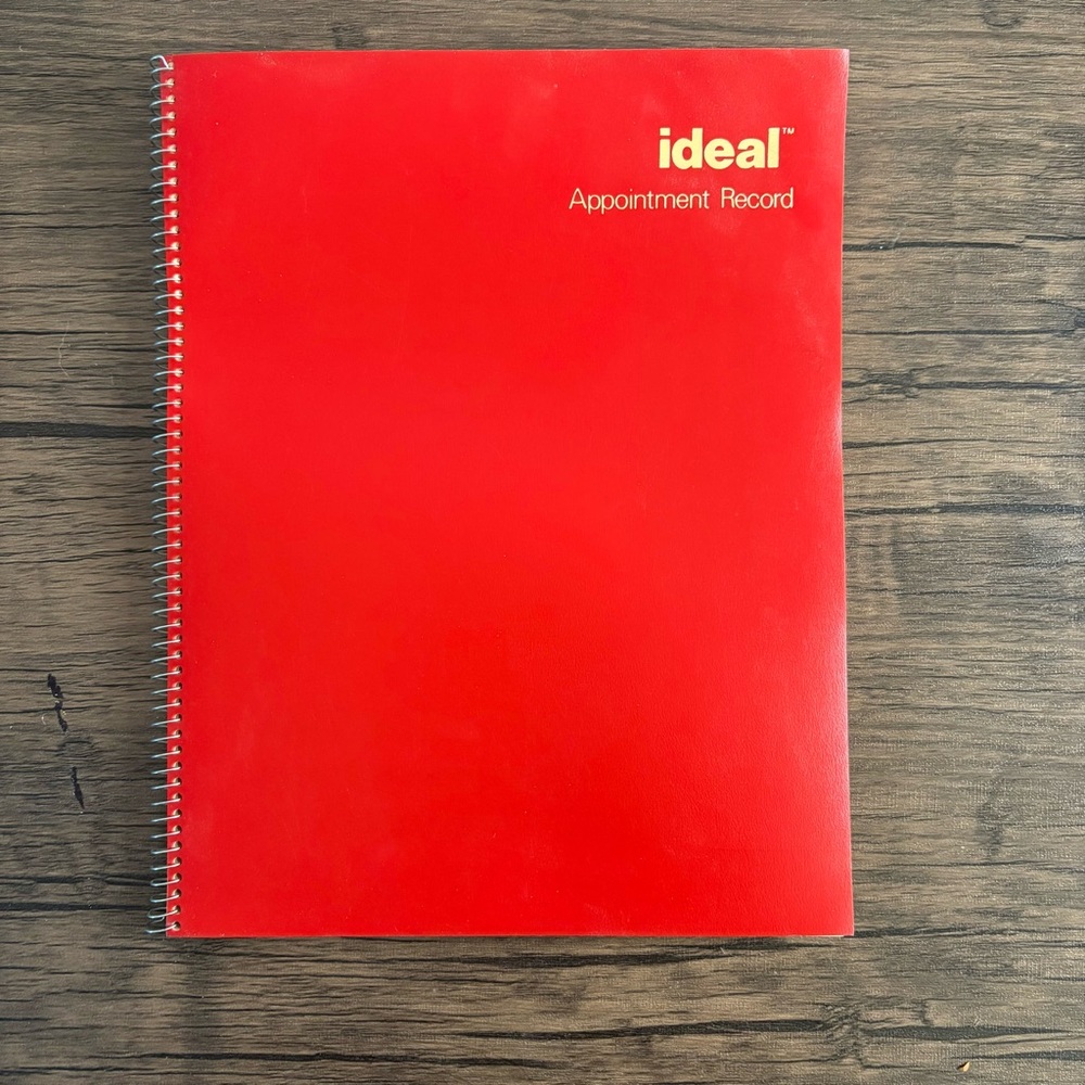 Vintage 1978 Ideal Appointment Record‎ Red Spiral NEW Made in USA Retro Business